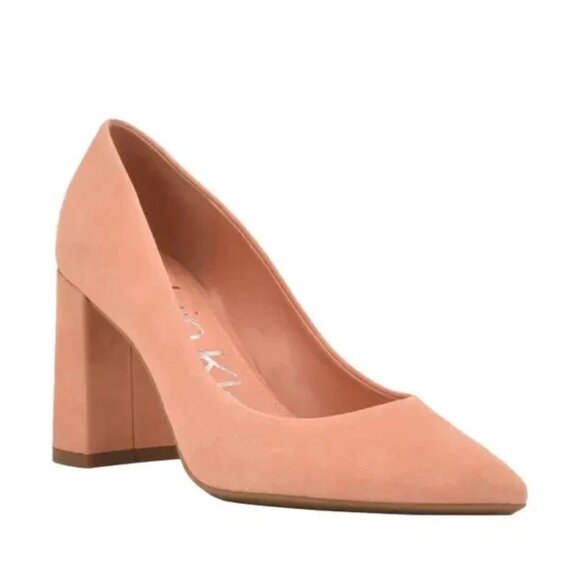 Calvin Klein Jasmine Pointed Toe Pump In Orange Suede - Picture 1 of 4